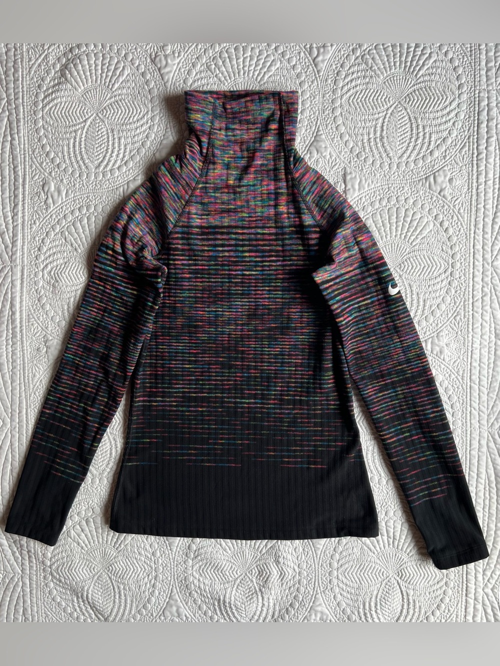 Nike Black Multicolor Space-Dye Turtleneck Sweater
